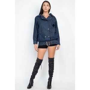 Iris Denim Buckle Jean Jacket​​​​​​​​​